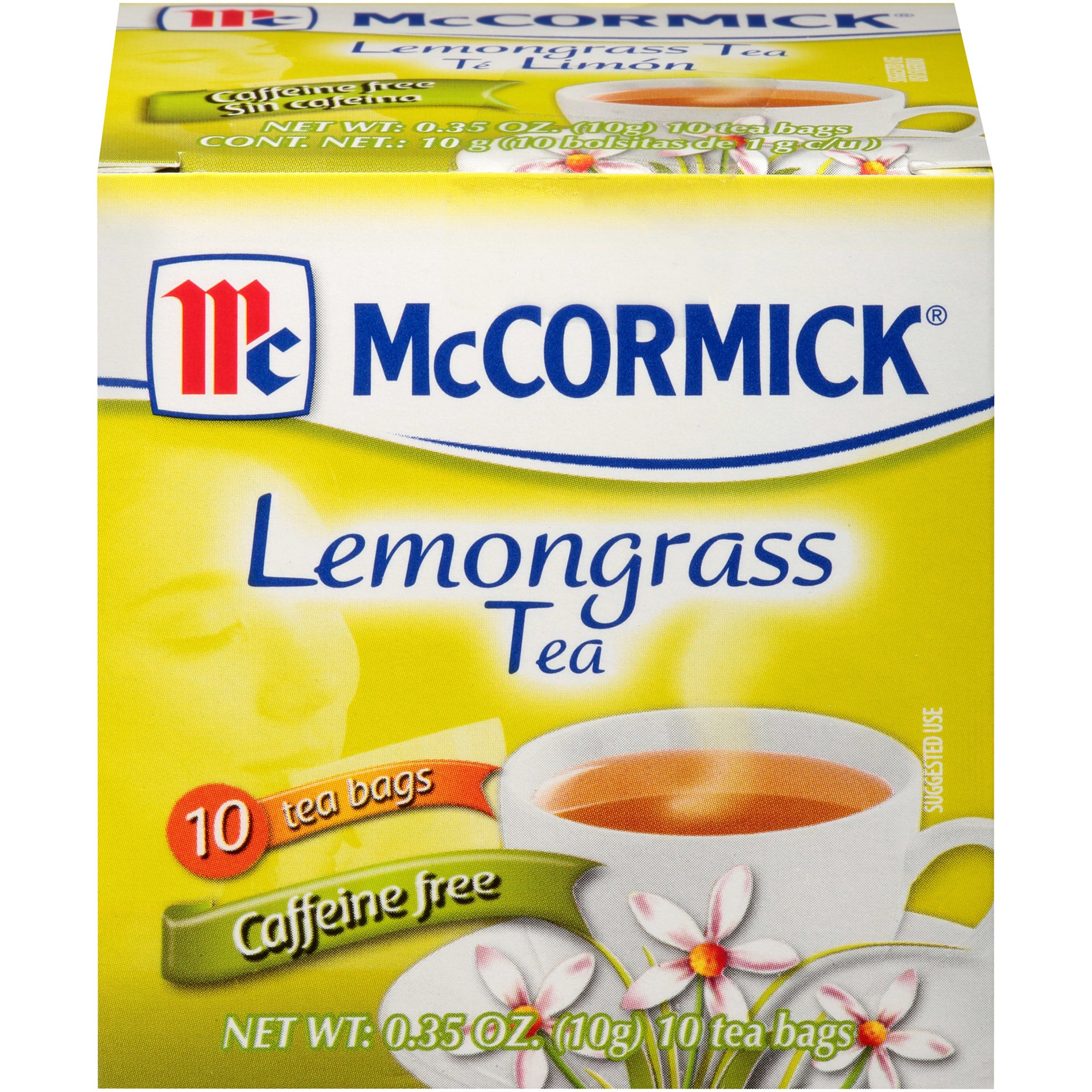 slide 1 of 4, McCormick Caffeine Free Lemongrass Tea Bags, 10 Count Box, 0.35 oz, 0.35 oz