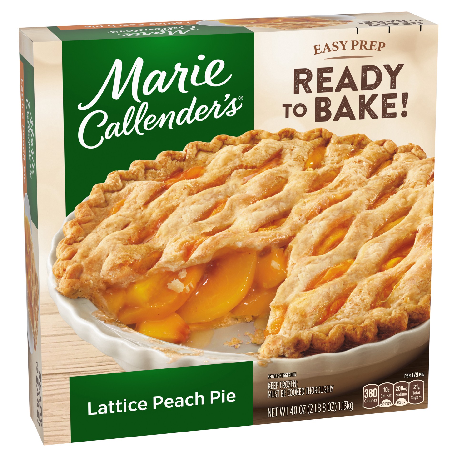 slide 3 of 5, Marie Callender's Frozen Pie Dessert, Lattice Peach, 40 Ounce, 40 oz