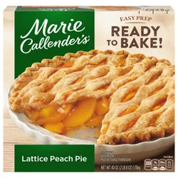 Marie Callender's Lattice Peach Pie, Ready to Bake Frozen Dessert, 40 oz.