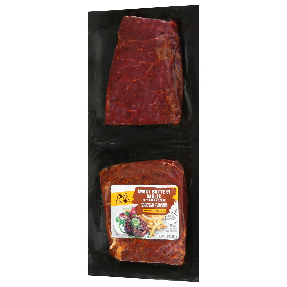 slide 4 of 4, Chef Counter Sirloin Steak Buttery Garlic 12 Oz - 12 OZ, 12 oz