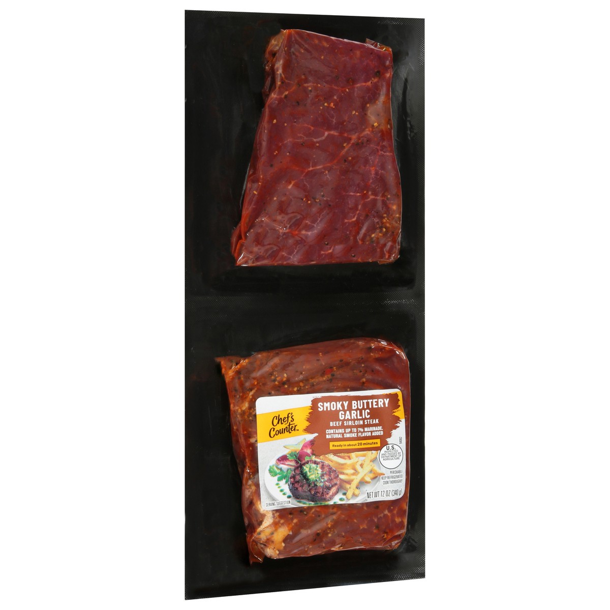 slide 2 of 4, Chef Counter Sirloin Steak Buttery Garlic 12 Oz - 12 OZ, 12 oz