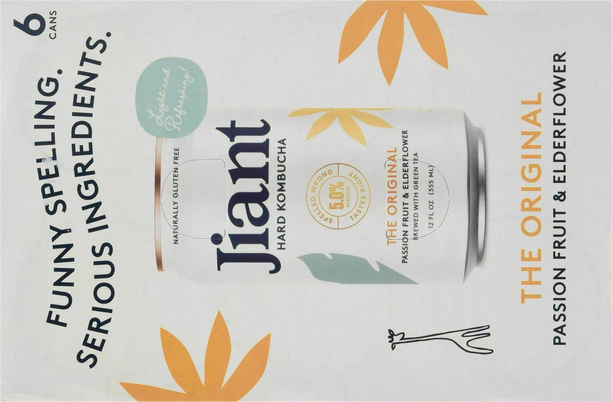 slide 2 of 14, Jiant The Original Passion Fruit & Elderflower Hard Kombucha 6 - 12 oz ea, 6 ct