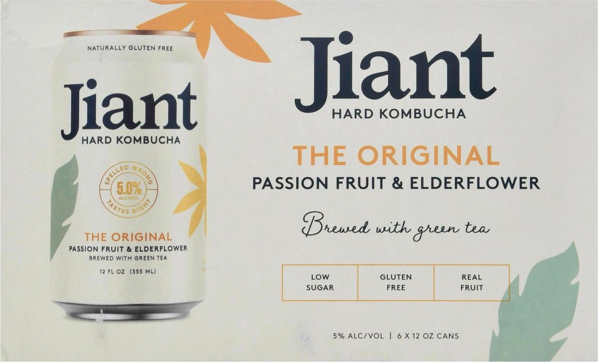 slide 6 of 14, Jiant The Original Passion Fruit & Elderflower Hard Kombucha 6 - 12 oz ea, 6 ct