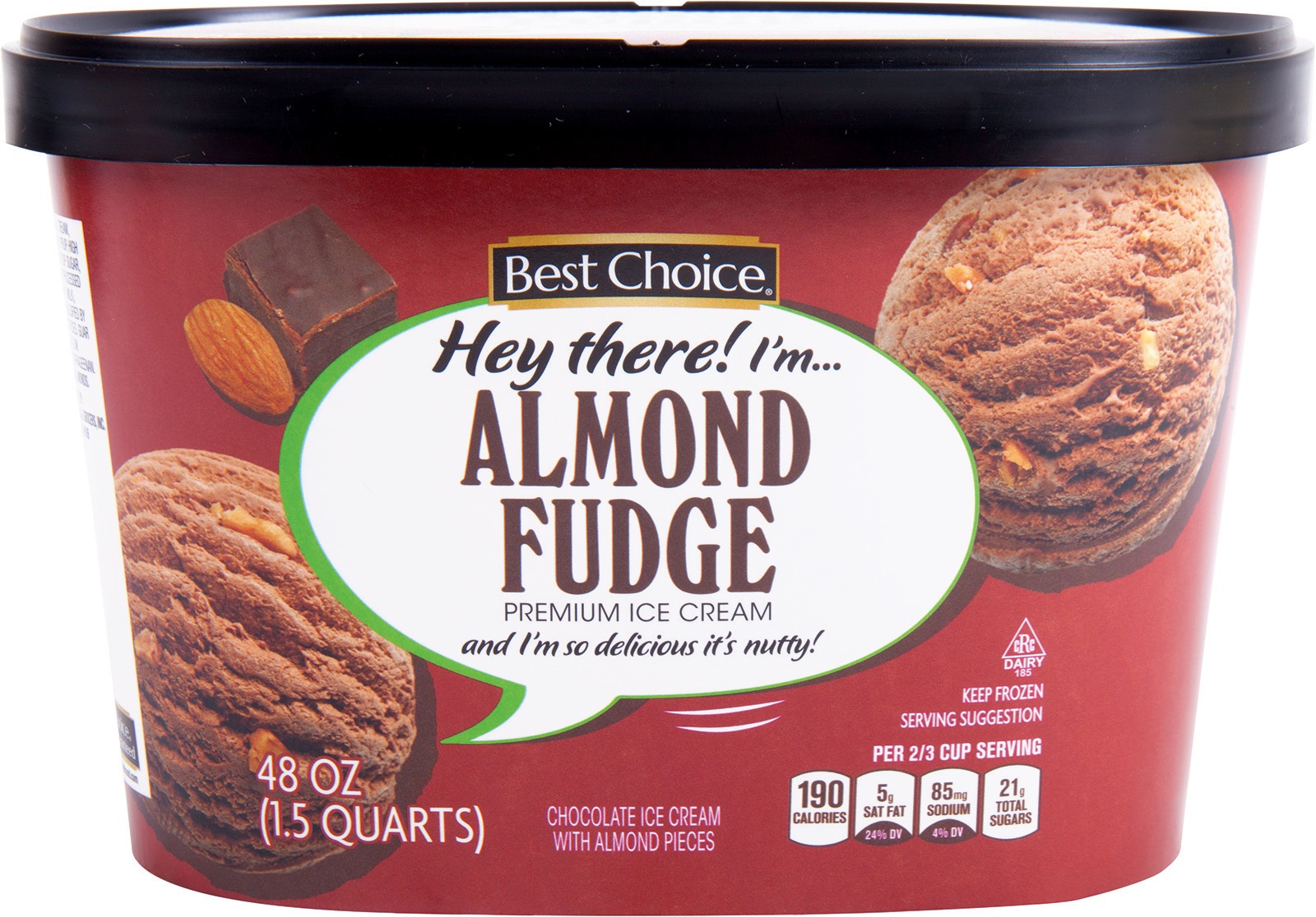 slide 1 of 1, Best Choice Almond Fudge Ice Cream, 48 oz