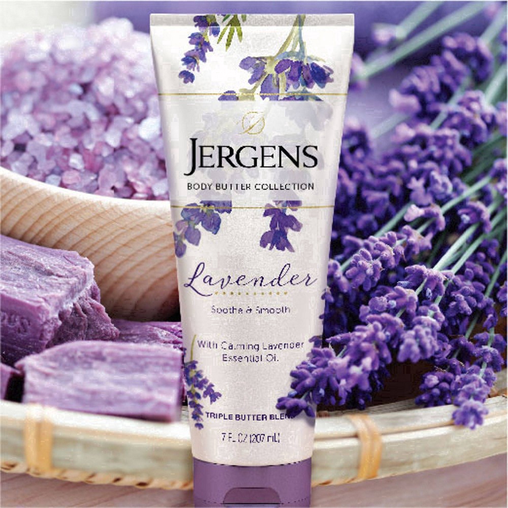 slide 60 of 85, Jergens Lavender Body Butter Hand and Body Lotion, Moisturizer for Women, with Essential Oils for Indulgent Moisturization, 7 Oz, 7 fl oz