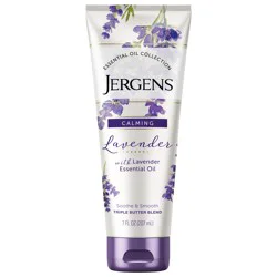 Jergens Lavender Body Butter Hand and Body Lotion, Moisturizer for Women, with Essential Oils for Indulgent Moisturization, 7 Oz