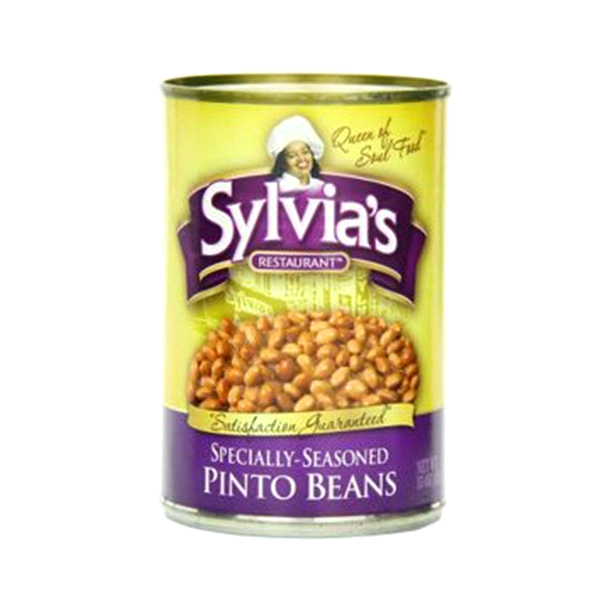 slide 1 of 1, Sylvia's Restaurant Specially-Seasoned Pinto Beans, 15 oz