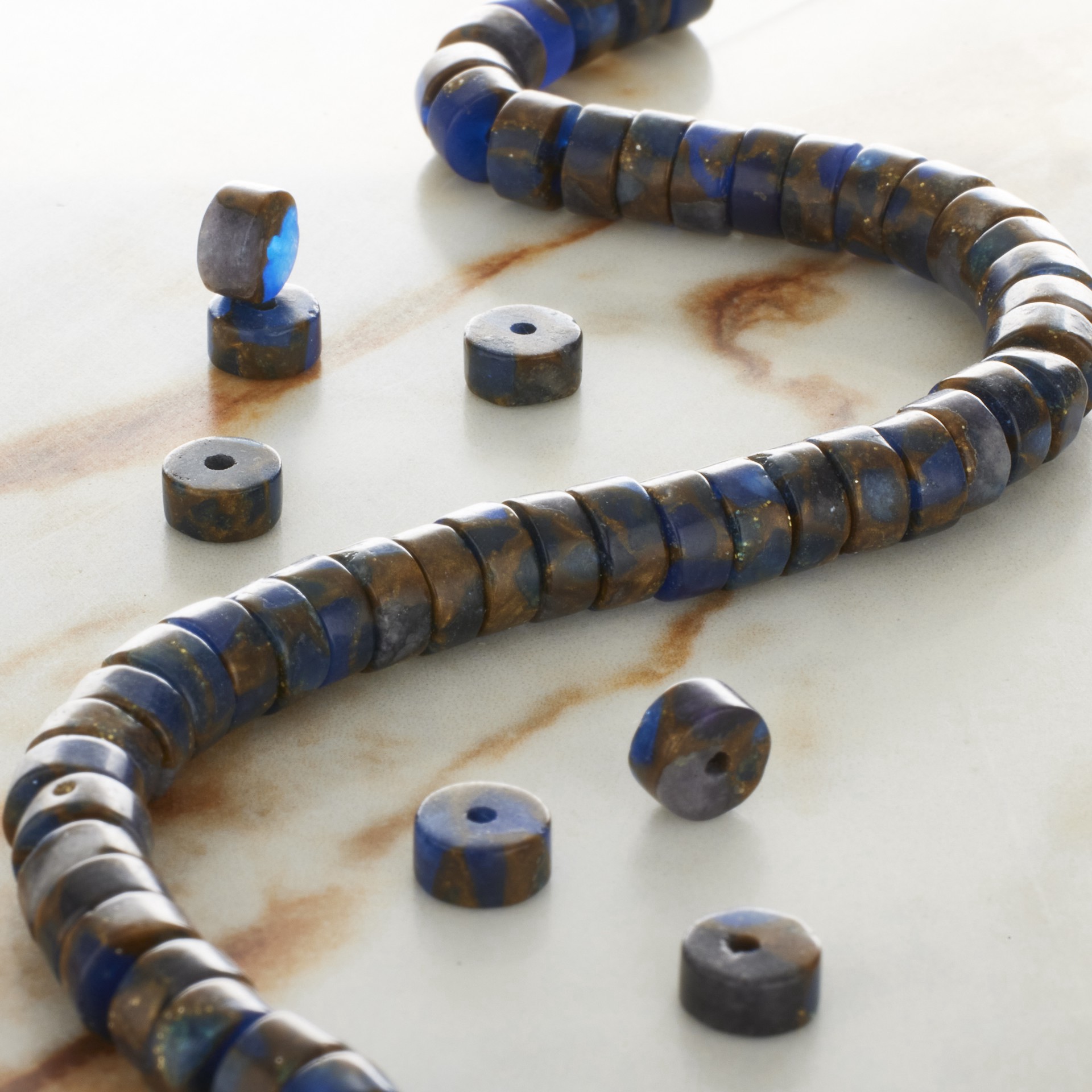 slide 3 of 3, Impression Jasper Heishi Beads By Bead Landing, 6 mm