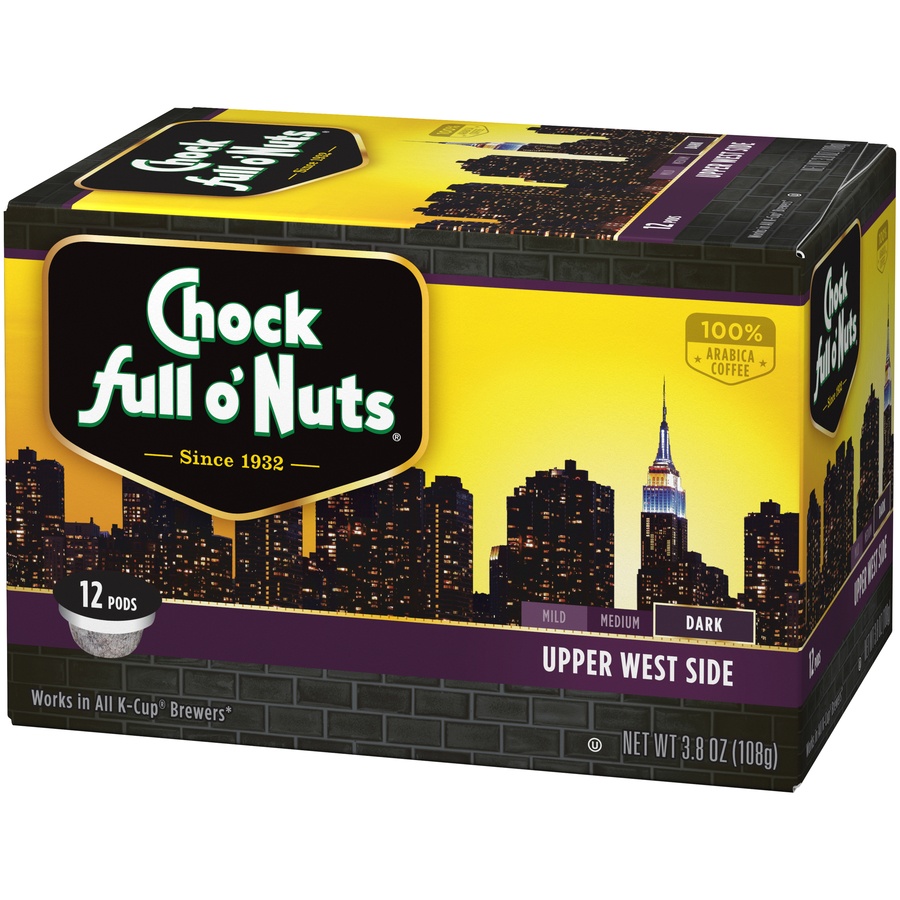 Chock Full O' Nuts Upper West Side Dark Roast Coffee Single Serve Pods