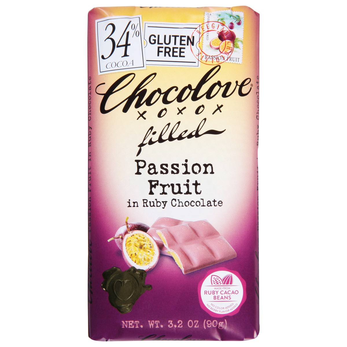 slide 1 of 9, Chocolove 34% Cocoa Filled Passion Fruit Ruby Chocolate 3.2 oz, 3.2 oz