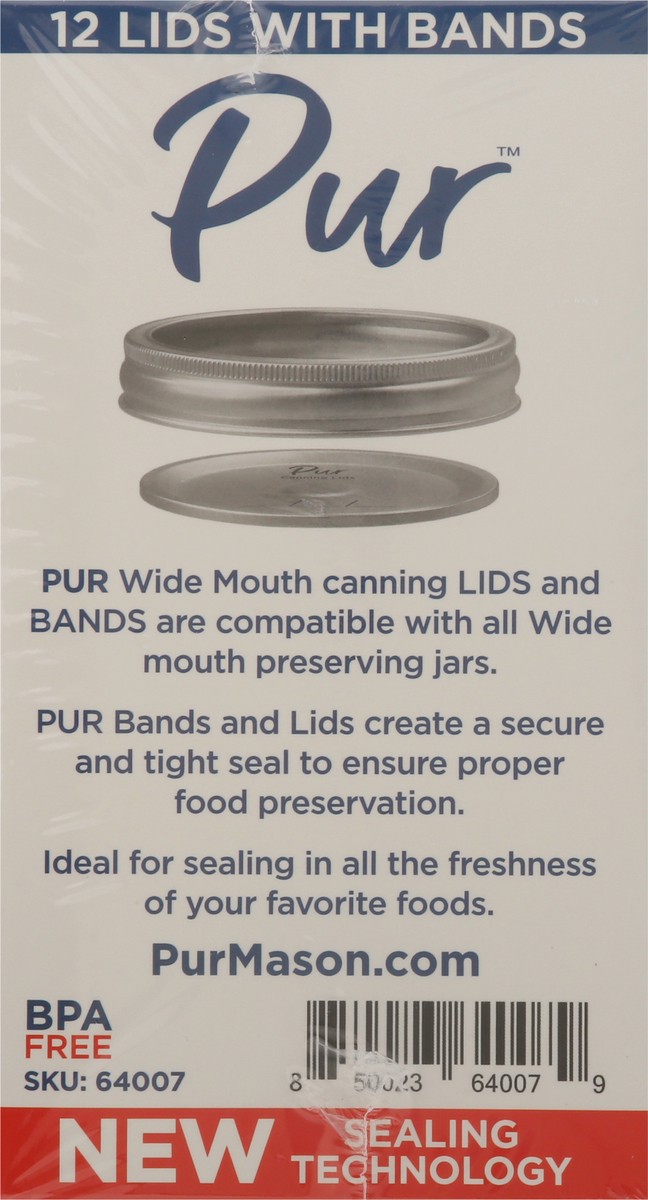slide 6 of 11, PUR 12 Pack Wide Mouth Canning Lids and Bands 12 Pack 12 ea, 12 ct