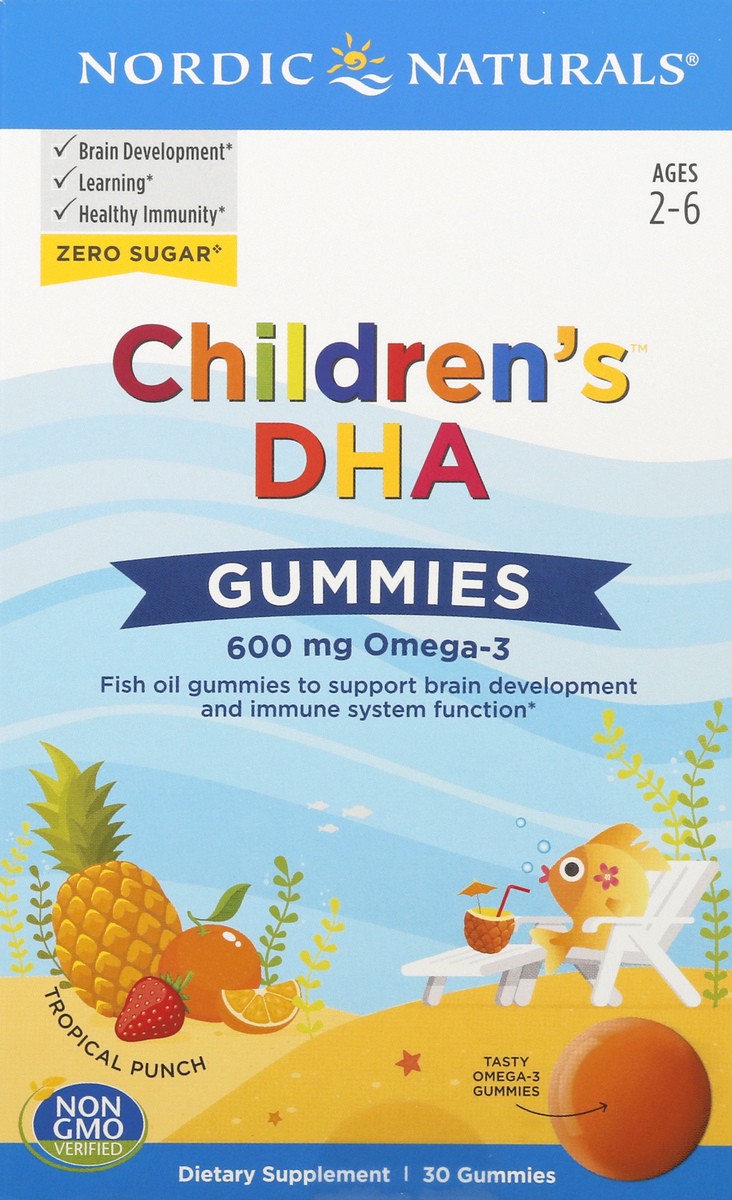 slide 3 of 9, Nordic Naturals Children's Gummies Tropical Punch DHA 30 ea, 30 ct