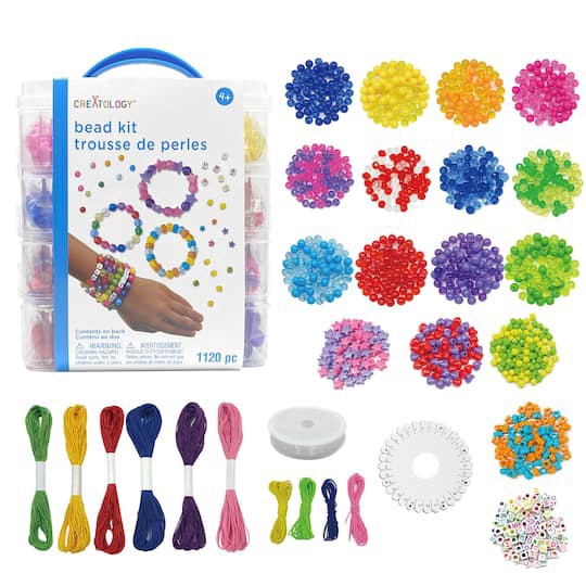 slide 1 of 7, Rainbow Bead Kit Box By Creatology, 1120 ct total