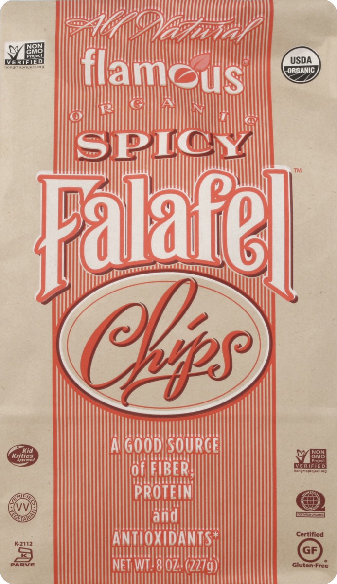 slide 6 of 6, Flamous Falafel Chips 8 oz, 8 oz