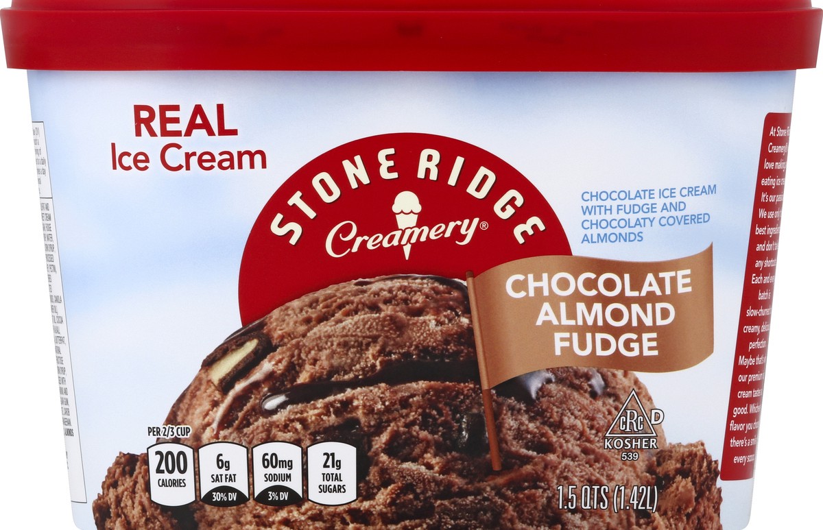 slide 4 of 7, Stone Ridge Creamery Almond Fudge Chocolate Ice Cream, 48 fl oz