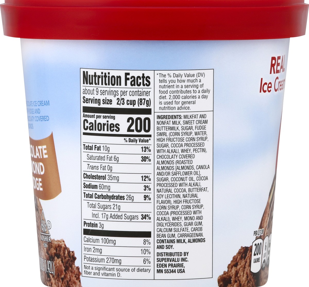 slide 3 of 7, Stone Ridge Creamery Almond Fudge Chocolate Ice Cream, 48 fl oz