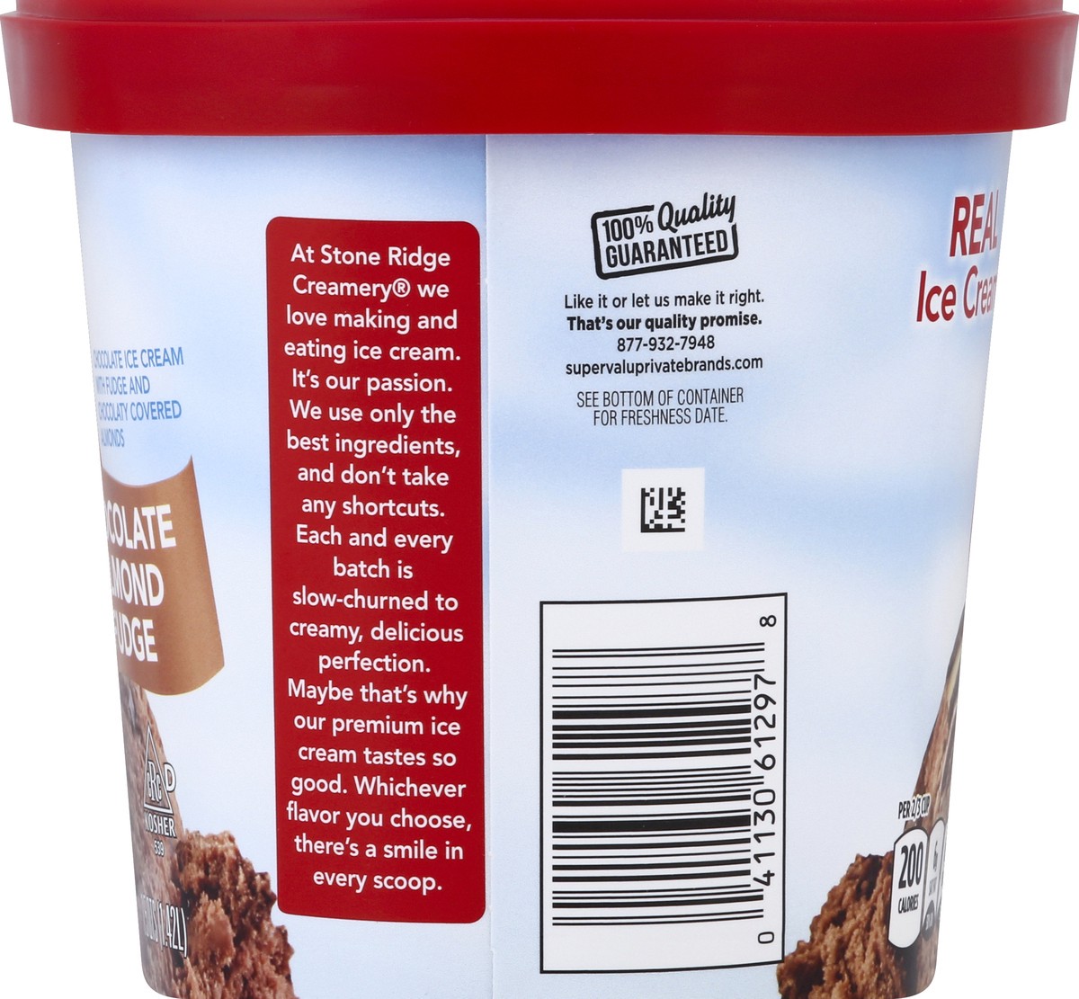slide 2 of 7, Stone Ridge Creamery Almond Fudge Chocolate Ice Cream, 48 fl oz