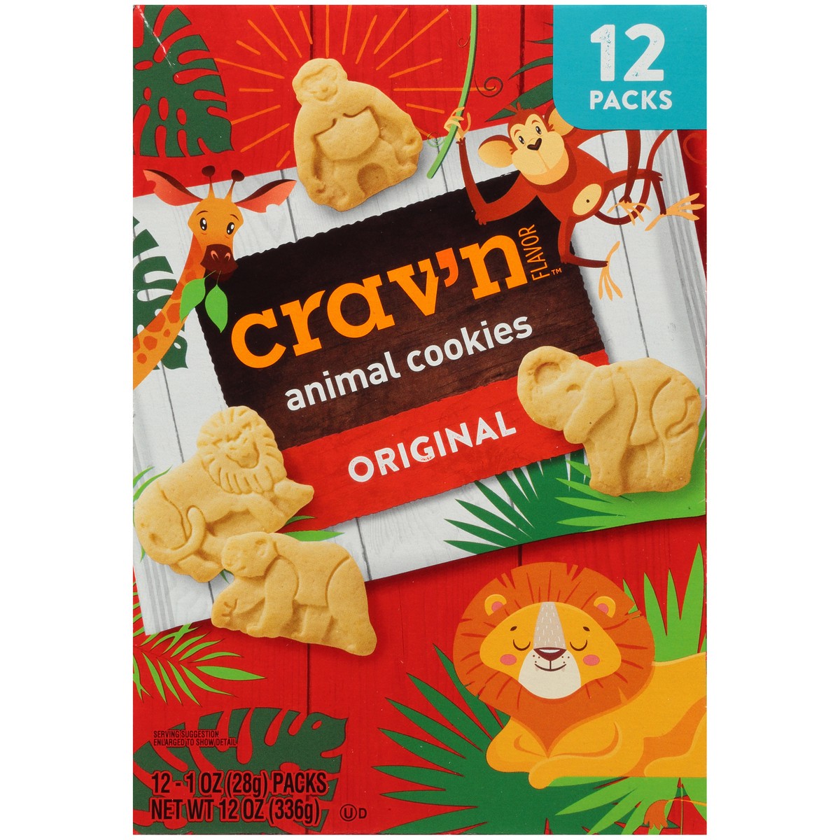 slide 8 of 9, Crav'n Flavor Original Animal Cookies, 12 oz
