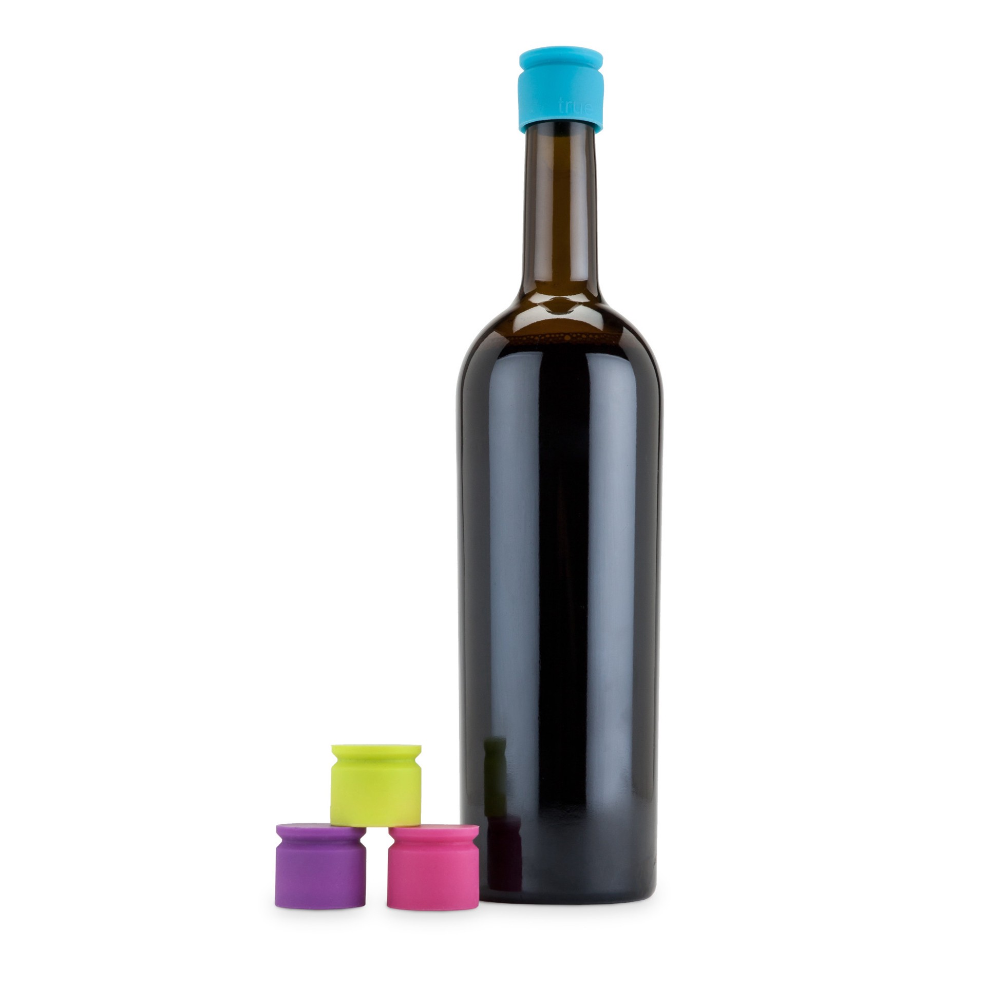 slide 3 of 4, TrueCap™ Set of 4 Jewel Tone Bottle Stoppers by True, 4 ct