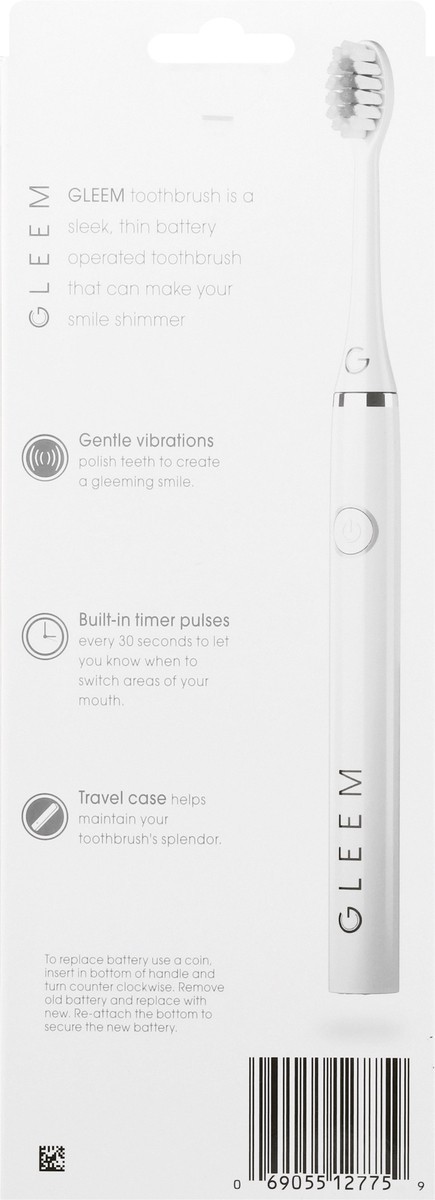 slide 5 of 9, GLEEM Electric Toothbrush, White, 1 ct