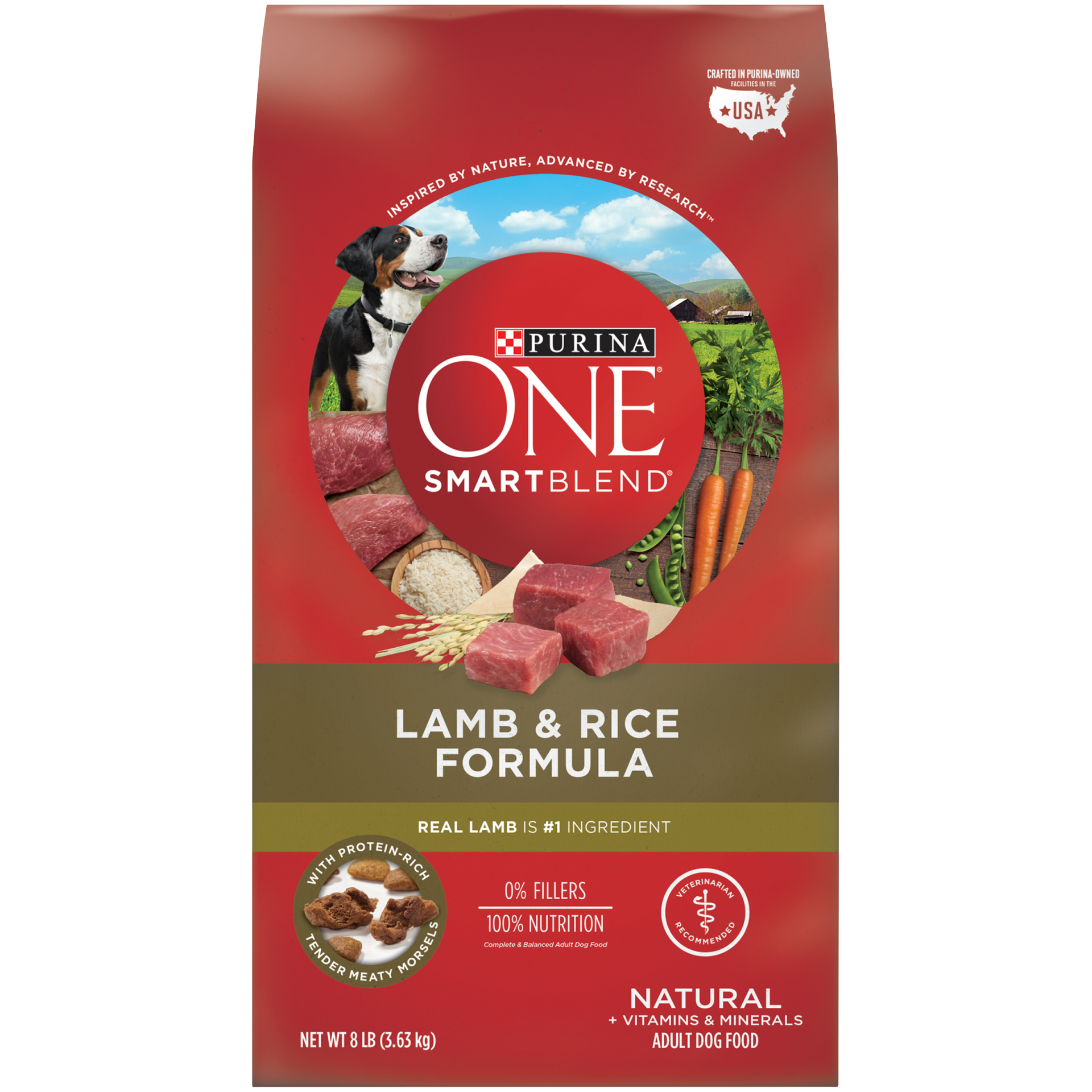 slide 1 of 7, Purina One Smartblend Lamb Rice Formula Dog Food, 8 lb
