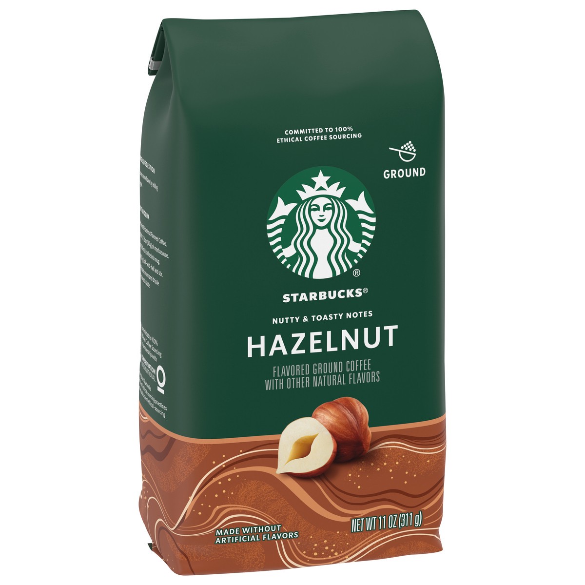 slide 6 of 9, Starbucks Flavored Ground Coffee — Hazelnut — No Artificial Flavors — 1 bag (11 oz.), 11 oz