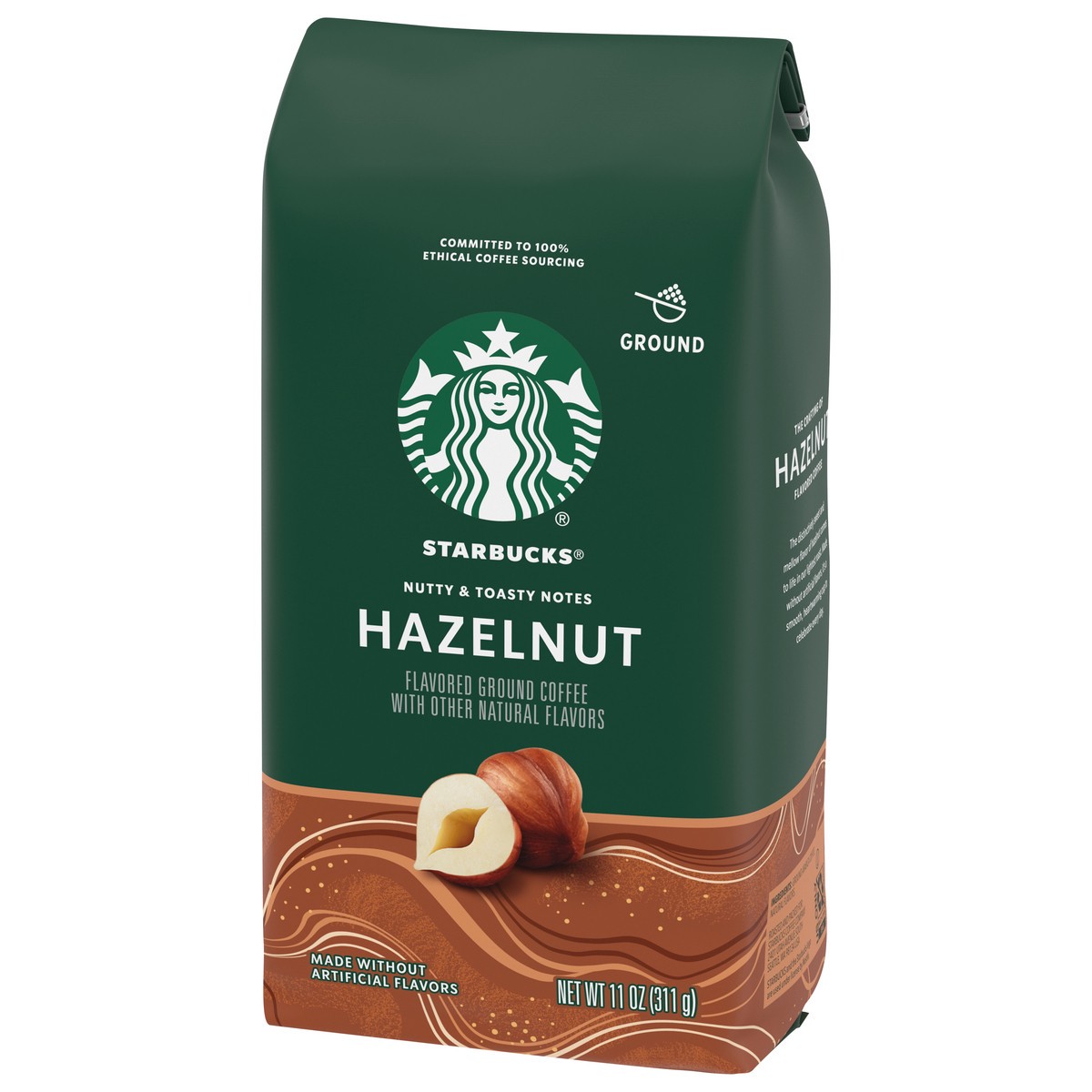 slide 7 of 9, Starbucks Flavored Ground Coffee — Hazelnut — No Artificial Flavors — 1 bag (11 oz.), 11 oz