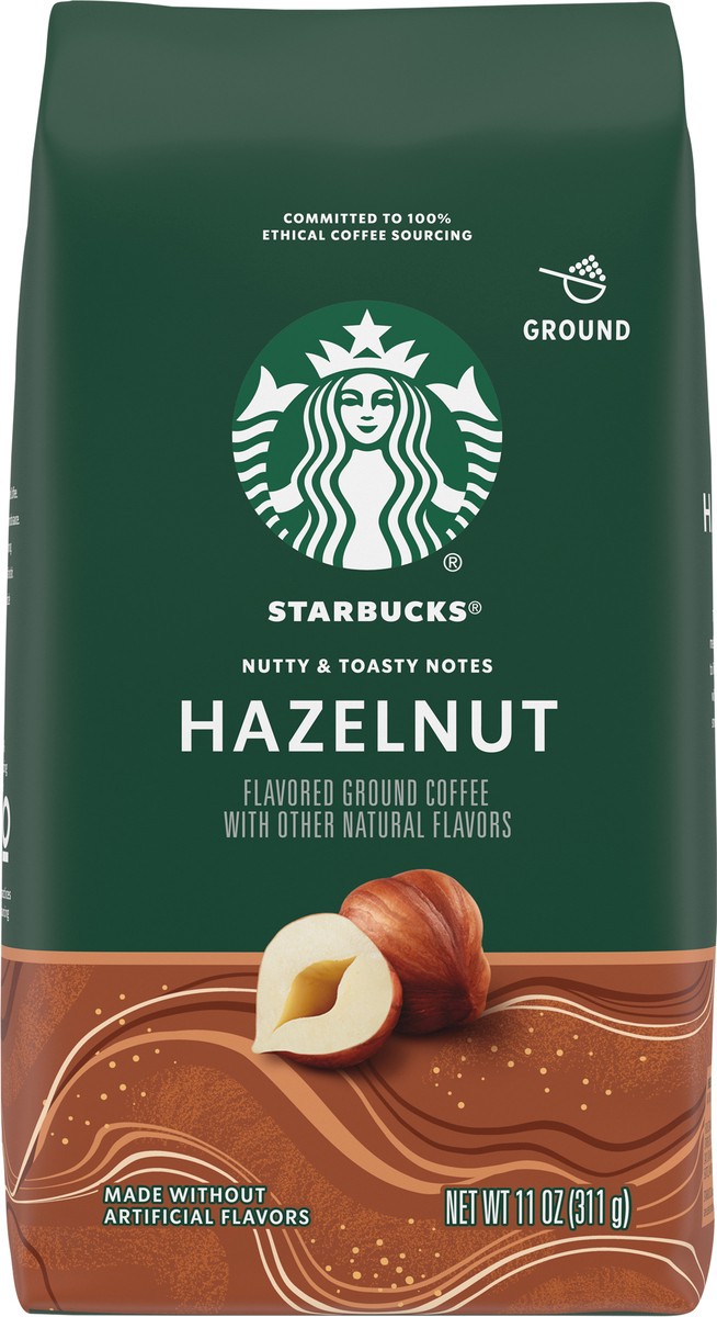 slide 9 of 9, Starbucks Flavored Ground Coffee — Hazelnut — No Artificial Flavors — 1 bag (11 oz.), 11 oz