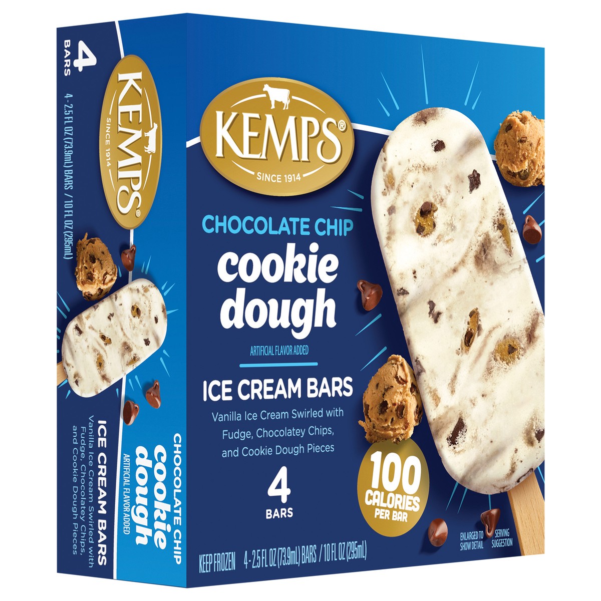 slide 5 of 14, Kemps Chocolate Chip Cookie Dough Ice Cream Bars, 