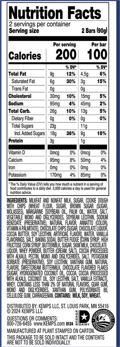 slide 11 of 14, Kemps Chocolate Chip Cookie Dough Ice Cream Bars, 