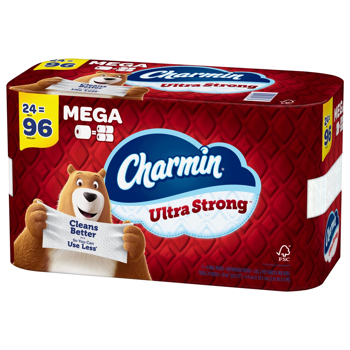 slide 3 of 5, Charmin Ultra Strong Mega Roll Toilet Paper Tissue, 24 ct