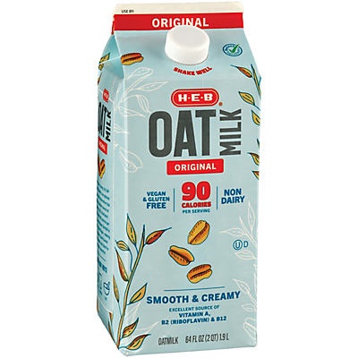 slide 1 of 1, H-E-B Original Oat Milk, 64 oz