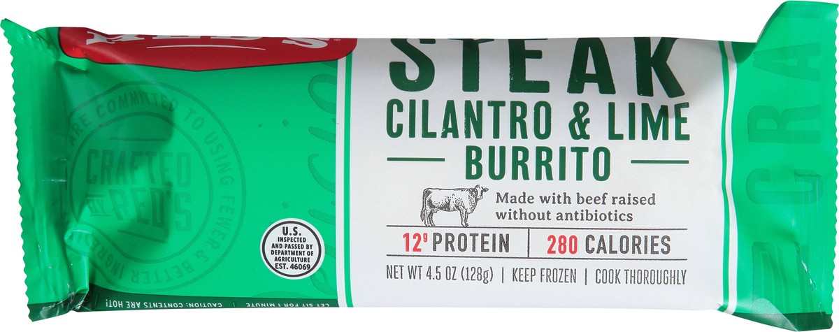 slide 7 of 13, Red's Steak Cilantro & Lime Burrito 4.5 oz, 4.5 oz