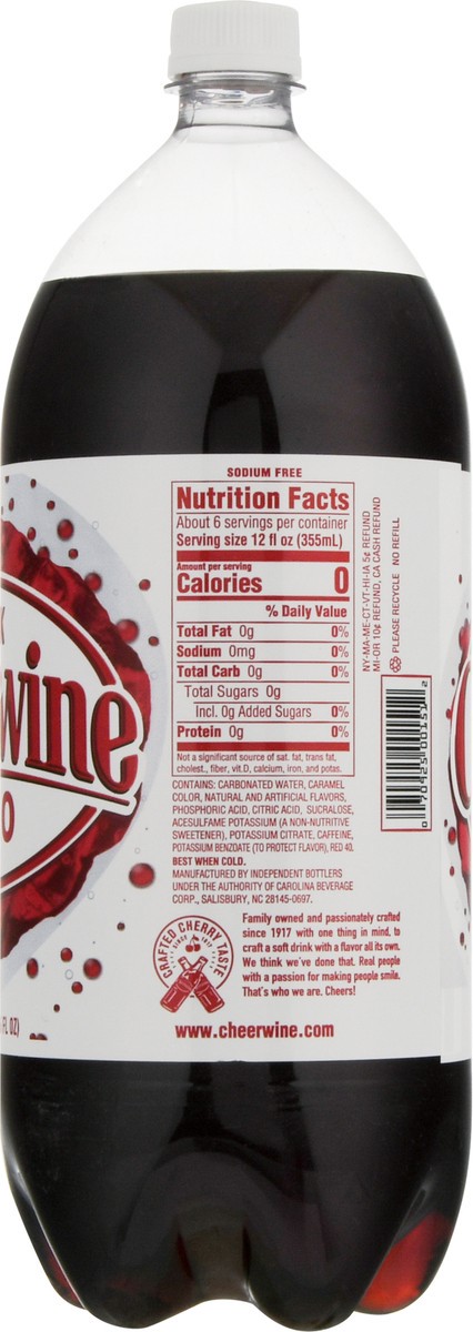 slide 7 of 9, Cheerwine Zero Sugar Soda - 2 liter, 2 liter