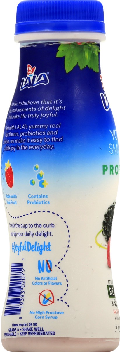 slide 7 of 11, LALA Mixed Berry Yogurt Smoothie With Probiotics, 7 fl oz
