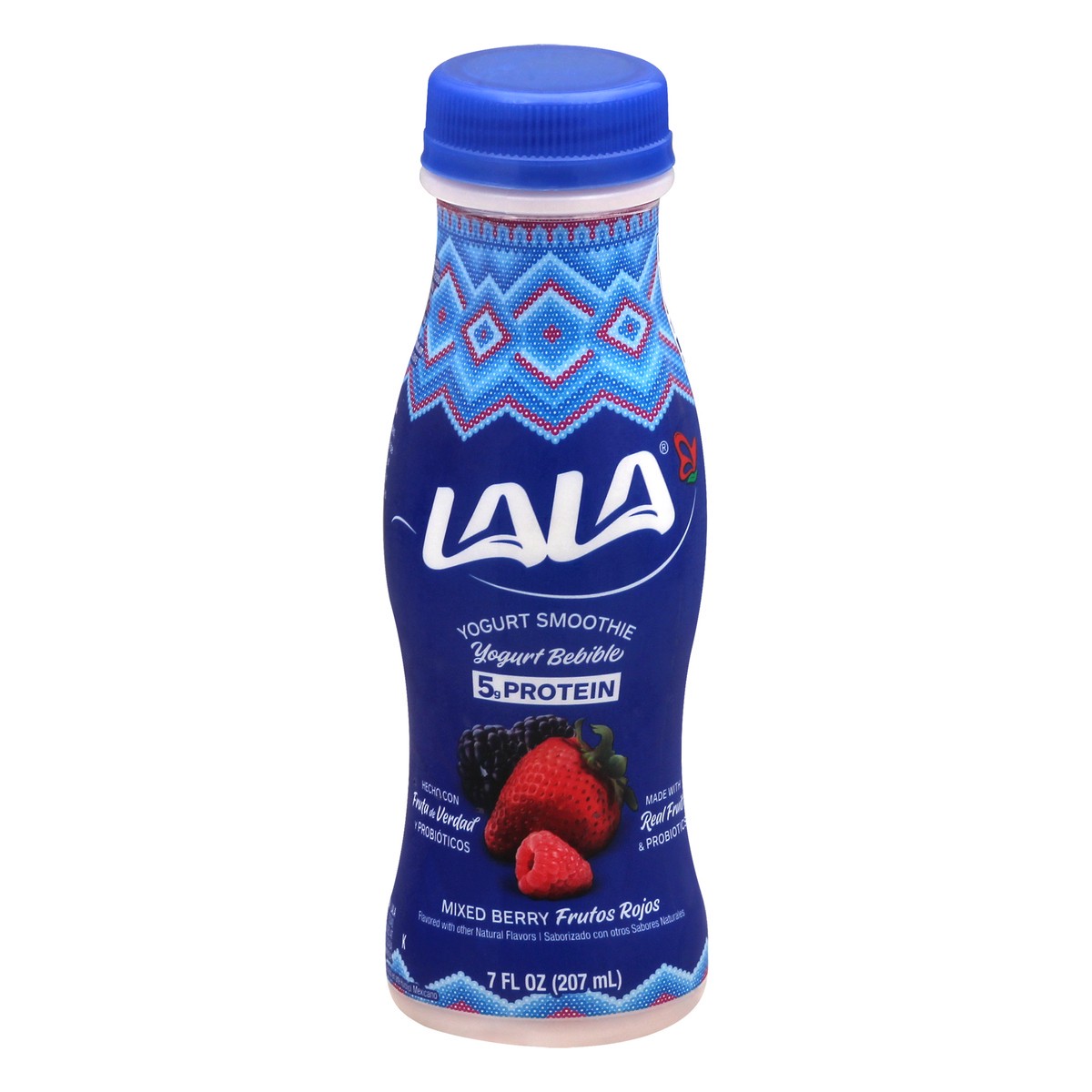 slide 1 of 1, LALA Mixed Berry Yogurt Smoothie With Probiotics, 7 fl oz
