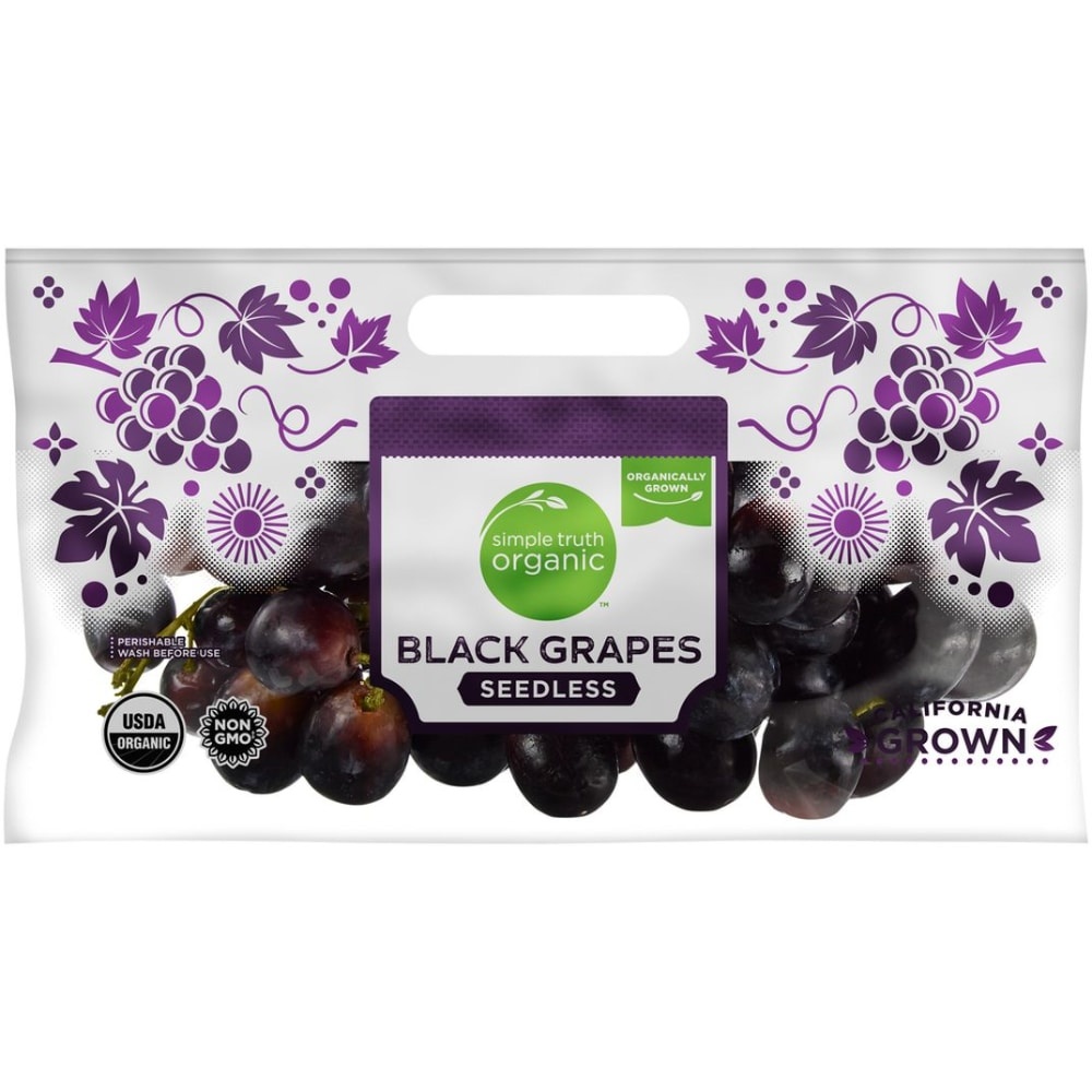 slide 1 of 1, Organic Black Seedless Grapes, per lb