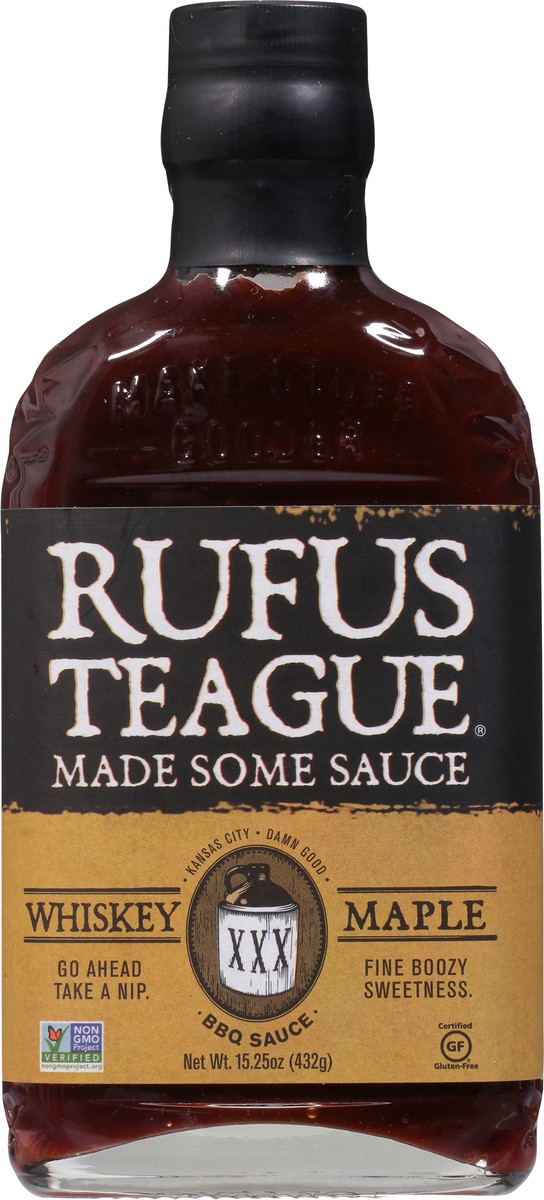 slide 5 of 9, Rufus Teague Whiskey Maple BBQ, 16 oz