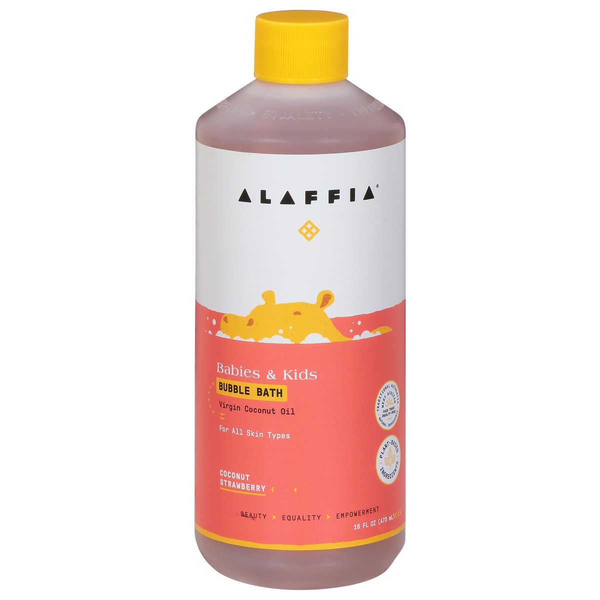 slide 1 of 9, Alaffia Babies & Kids Coconut Strawberry Bubble Bath 16 fl oz, 16 oz