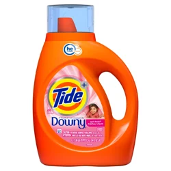 Tide Plus Boost of Ultra Downy Liquid Laundry Detergent, April Fresh Scent, 887 mL, 21 Loads, Laundry Detergent Liquid with Long-Lasting Freshness