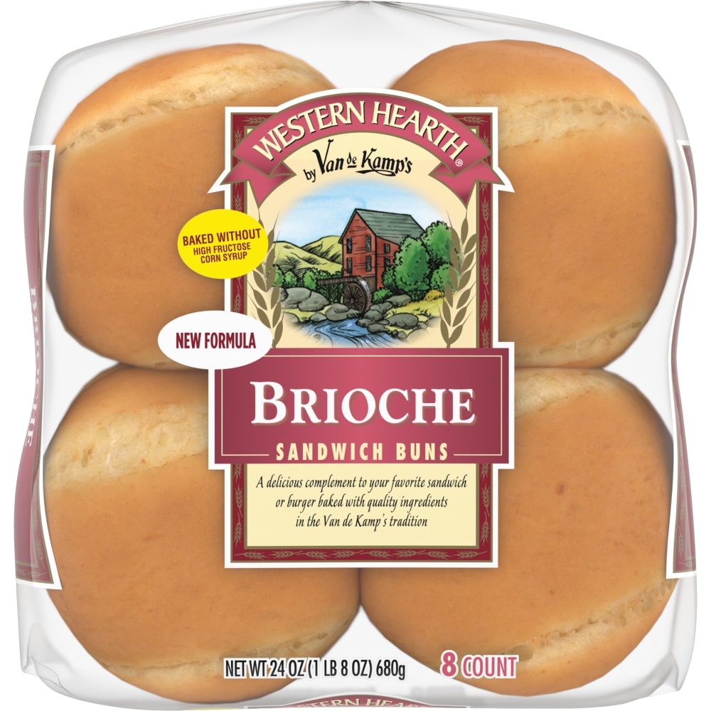 slide 1 of 1, Western Hearth Brioche Sandwich Buns, 8 ct