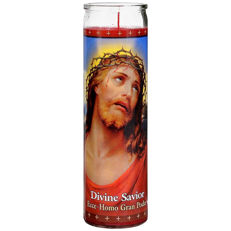 slide 1 of 1, St. Jude Divine Savior Red Wax Candle, 13 oz
