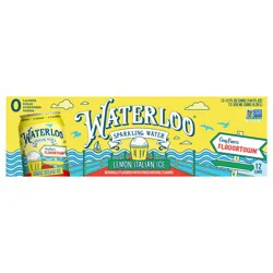 Waterloo Lemon Italian Ice Sparkling Water - 12pk / 12 fl oz Cans