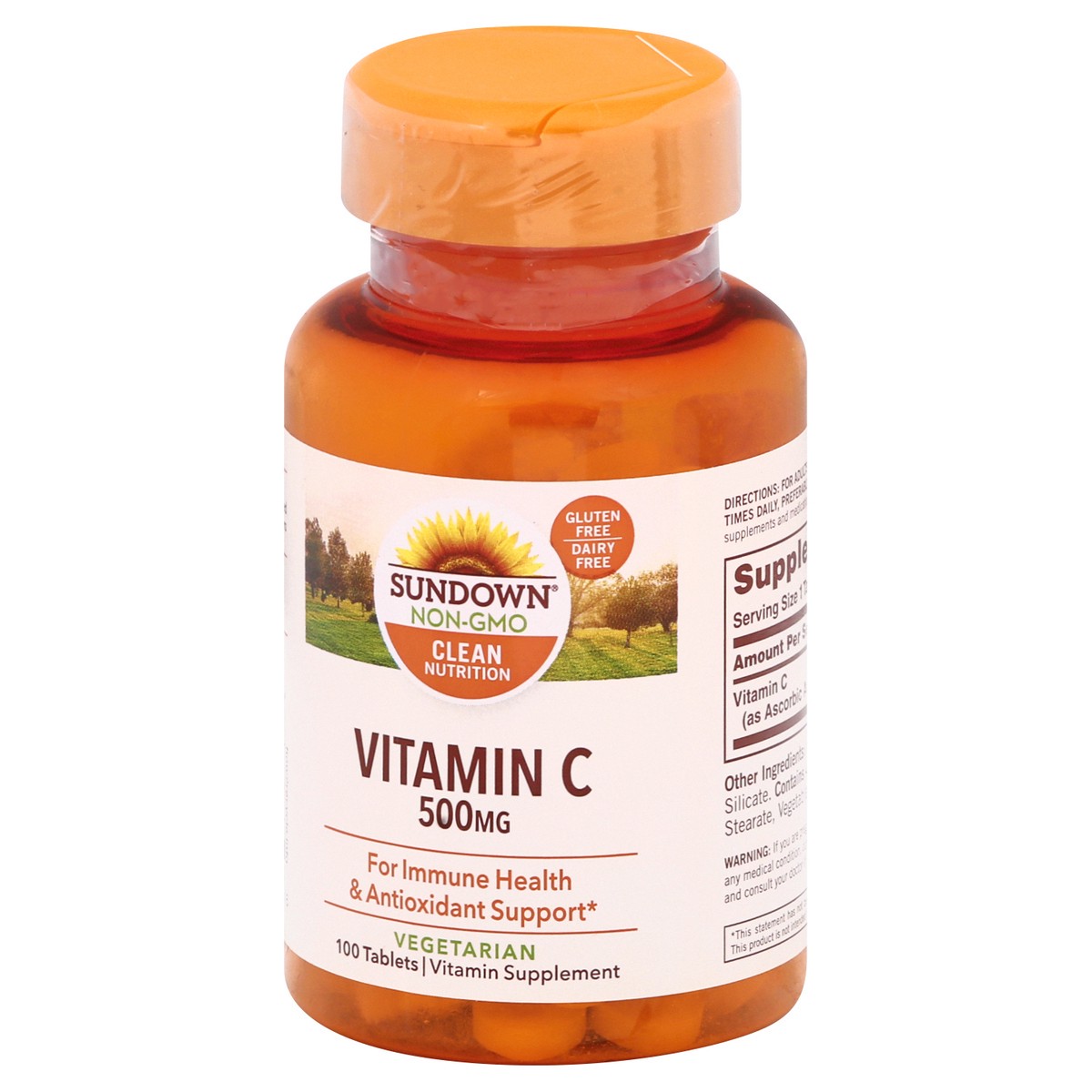 slide 9 of 9, Sundown Clean Nutrition 500 mg Tablets Vitamin C 100 ea, 100 ct