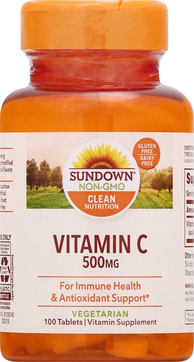 slide 5 of 9, Sundown Clean Nutrition 500 mg Tablets Vitamin C 100 ea, 100 ct