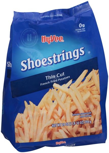 slide 1 of 1, Hy-Vee Shoestrings, 28 oz