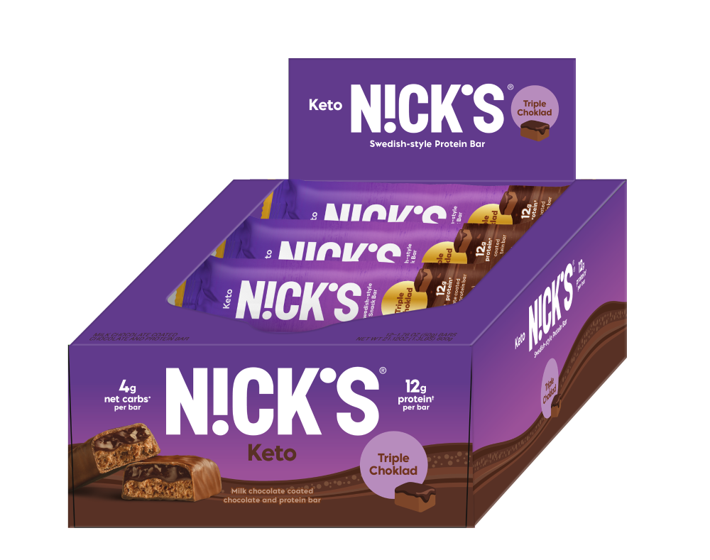 slide 3 of 4, Nick's Triple Choklad Keto Energy Bars, 12 ct; 21.12 oz