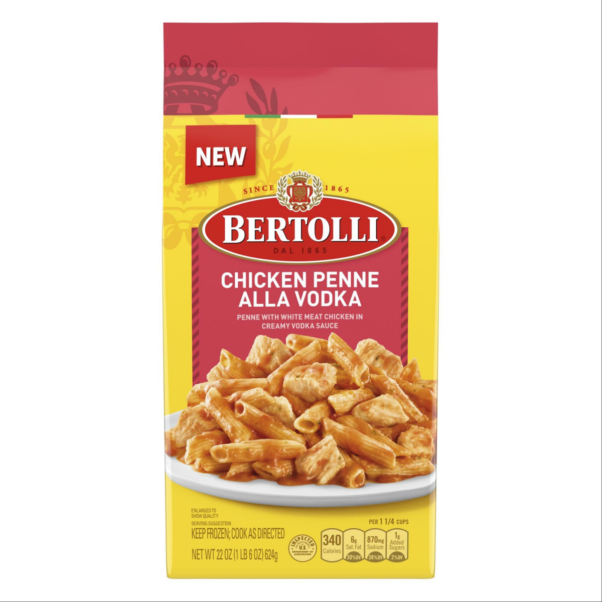 slide 1 of 13, Bertolli Chicken Penne Alla Vodka, Frozen Meal, 22 oz., 22 oz