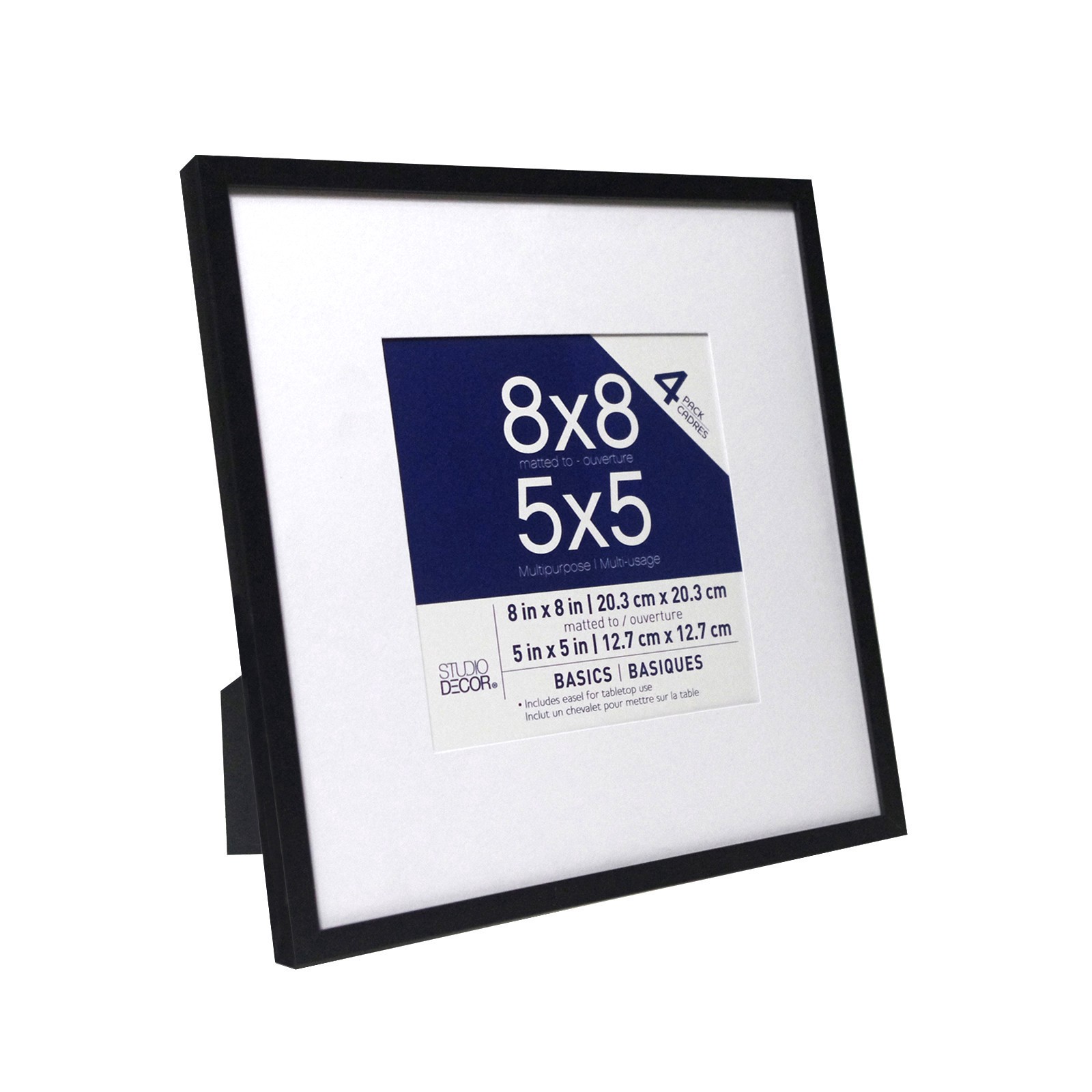 slide 4 of 4, 4 Pack Basics 5" X 5" Multipurpose Wall Frames By Studio Decor, 5 in x 5 in