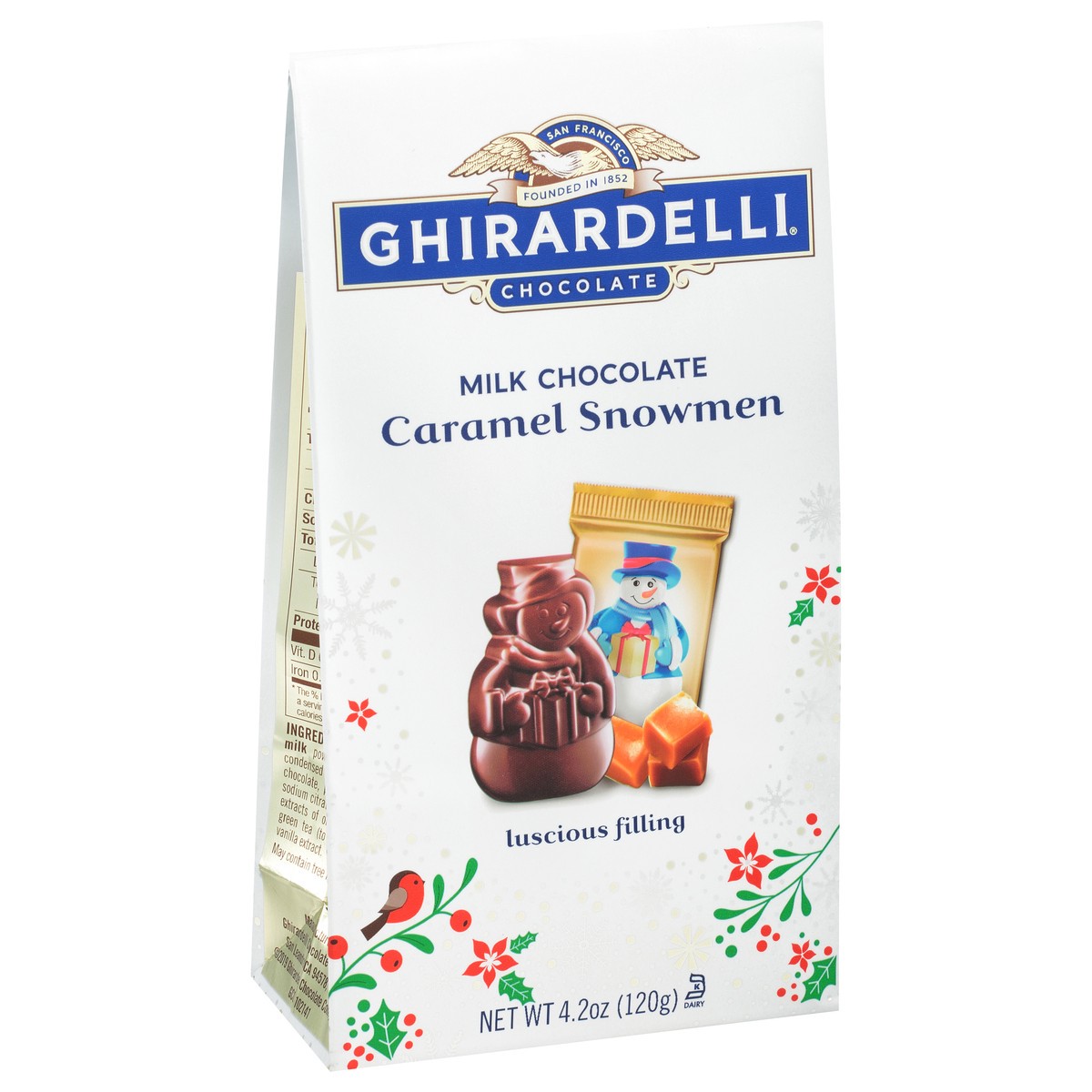 slide 10 of 12, Ghirardelli Milk Chocolate Caramel Snowmen, 4.2 oz